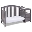 AFG Baby Furniture Kali 4-in-1 Convertible Crib w/ Toddler Guardrail Gray