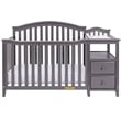 AFG Baby Furniture Kali 4-in-1 Convertible Crib w/ Toddler Guardrail Gray
