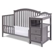 AFG Baby Furniture Kali 4-in-1 Convertible Crib w/ Toddler Guardrail Gray