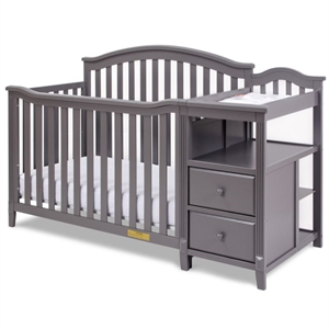 afg baby furniture kali 4-in-1 convertible crib w/ toddler guardrail gray