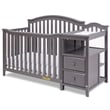 AFG Baby Furniture Kali 4-in-1 Convertible Crib w/ Toddler Guardrail Gray