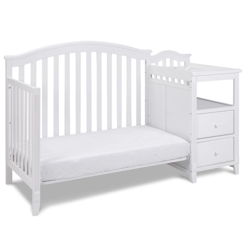 AFG Baby Furniture Kali 4-in-1 Convertible Crib w/ Toddler Guardrail White