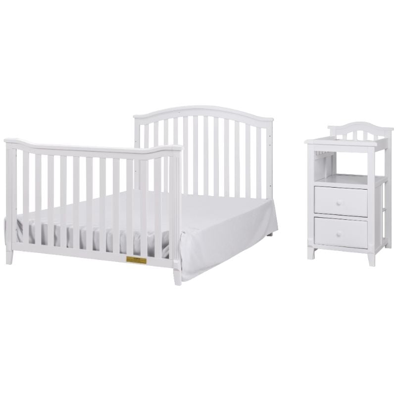 AFG Baby Furniture Kali 4-in-1 Convertible Crib w/ Toddler Guardrail White