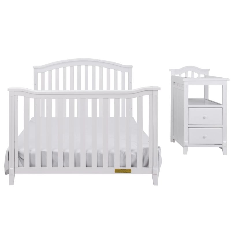 AFG Baby Furniture Kali 4-in-1 Convertible Crib w/ Toddler Guardrail White
