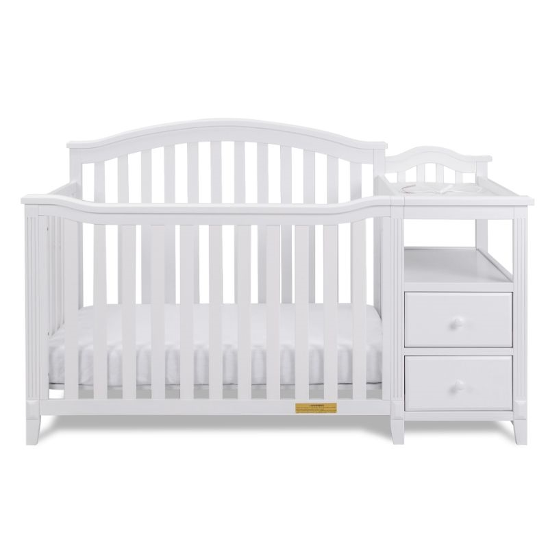 AFG Baby Furniture Kali 4-in-1 Convertible Crib w/ Toddler Guardrail White