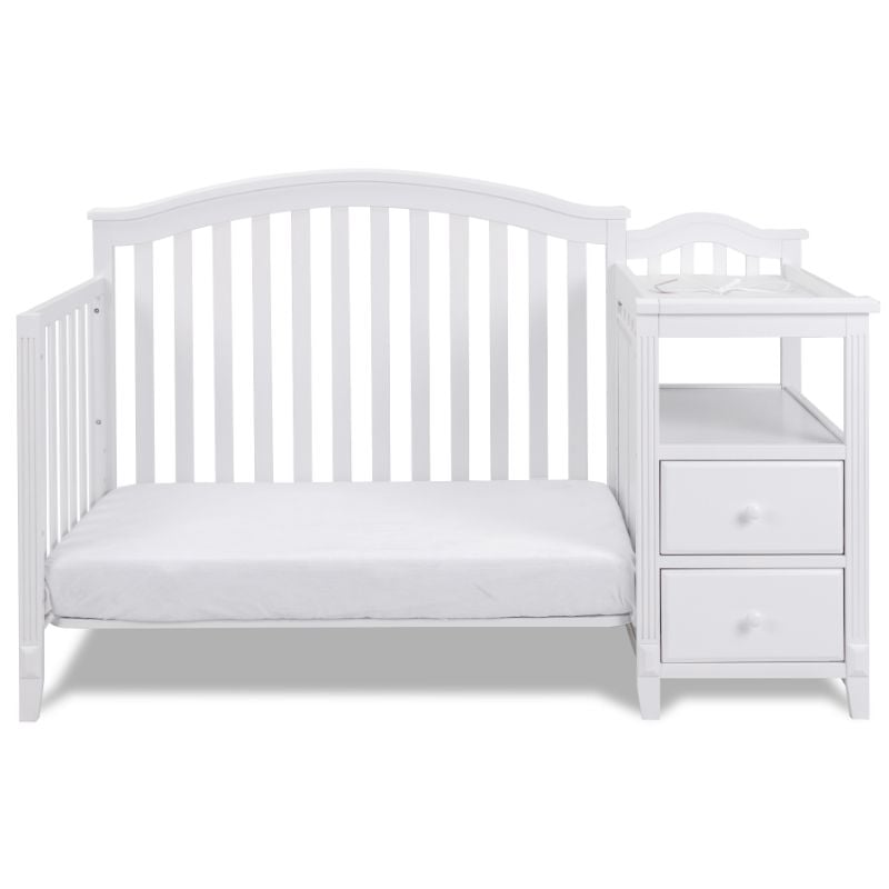 AFG Baby Furniture Kali 4-in-1 Convertible Crib w/ Toddler Guardrail White