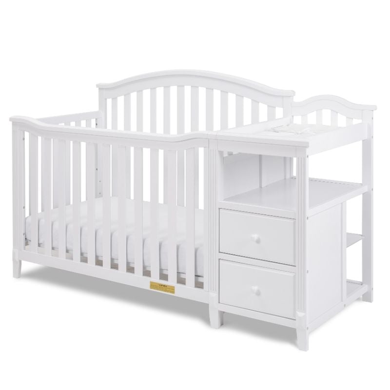 AFG Baby Furniture Kali 4-in-1 Convertible Crib w/ Toddler Guardrail White