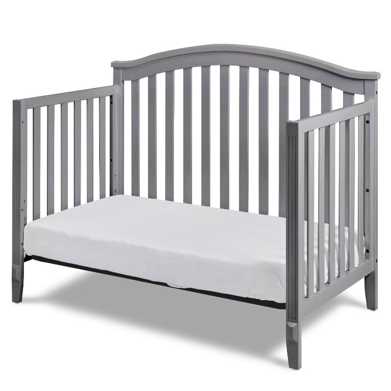 AFG Baby Furniture Kali II 4-in-1 Convertible Crib with Toddler Guardrail Gray