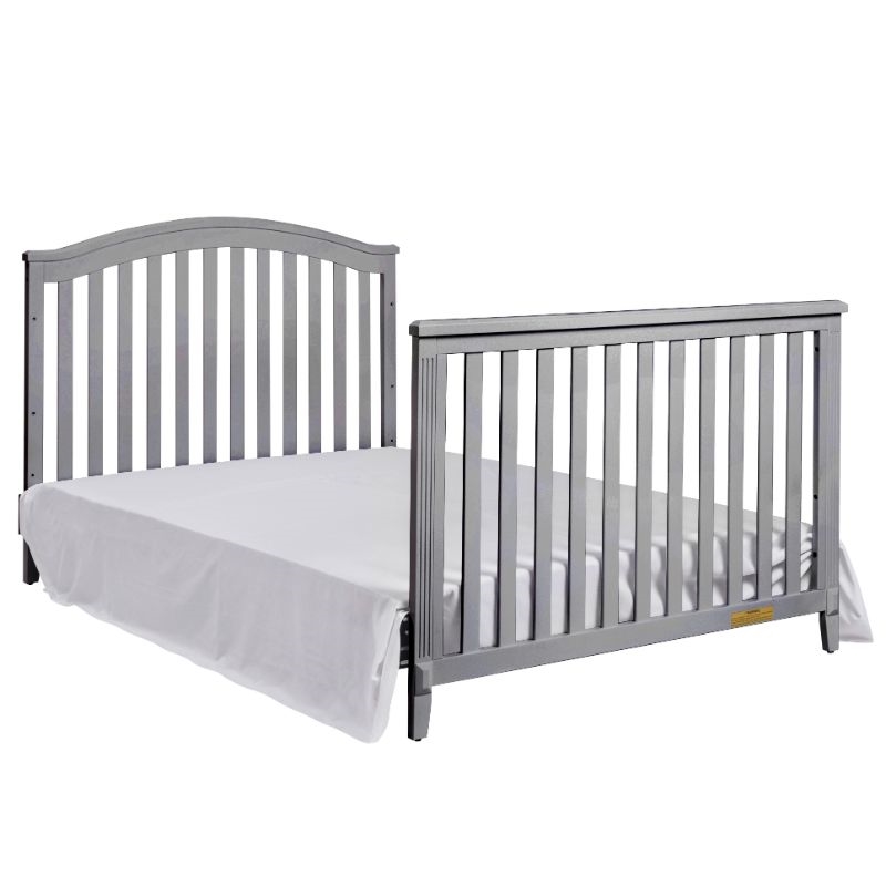 AFG Baby Furniture Kali II 4-in-1 Convertible Crib with Toddler Guardrail Gray