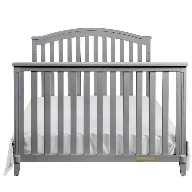 AFG Baby Furniture Kali II 4-in-1 Convertible Crib with Toddler Guardrail Gray