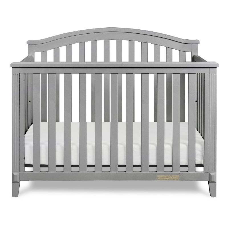 AFG Baby Furniture Kali II 4-in-1 Convertible Crib with Toddler Guardrail Gray