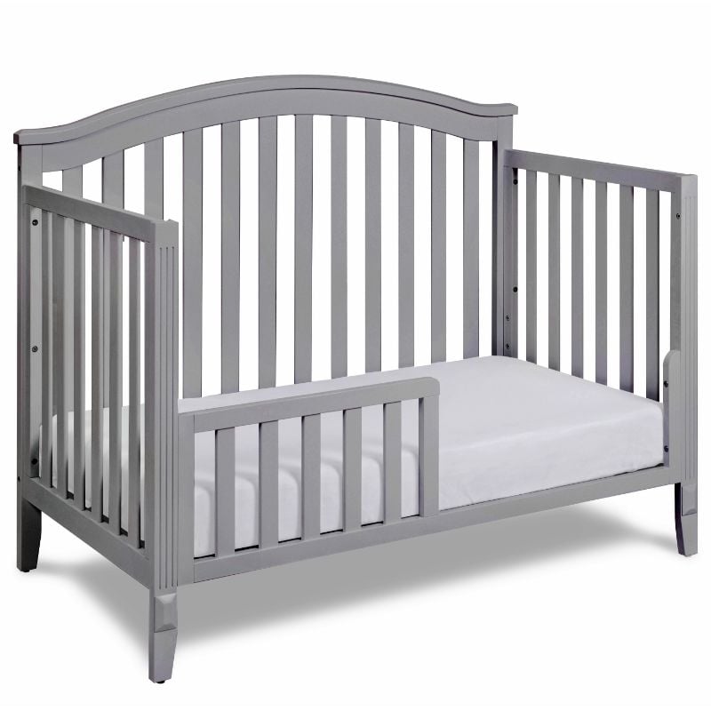 AFG Baby Furniture Kali II 4-in-1 Convertible Crib with Toddler Guardrail Gray