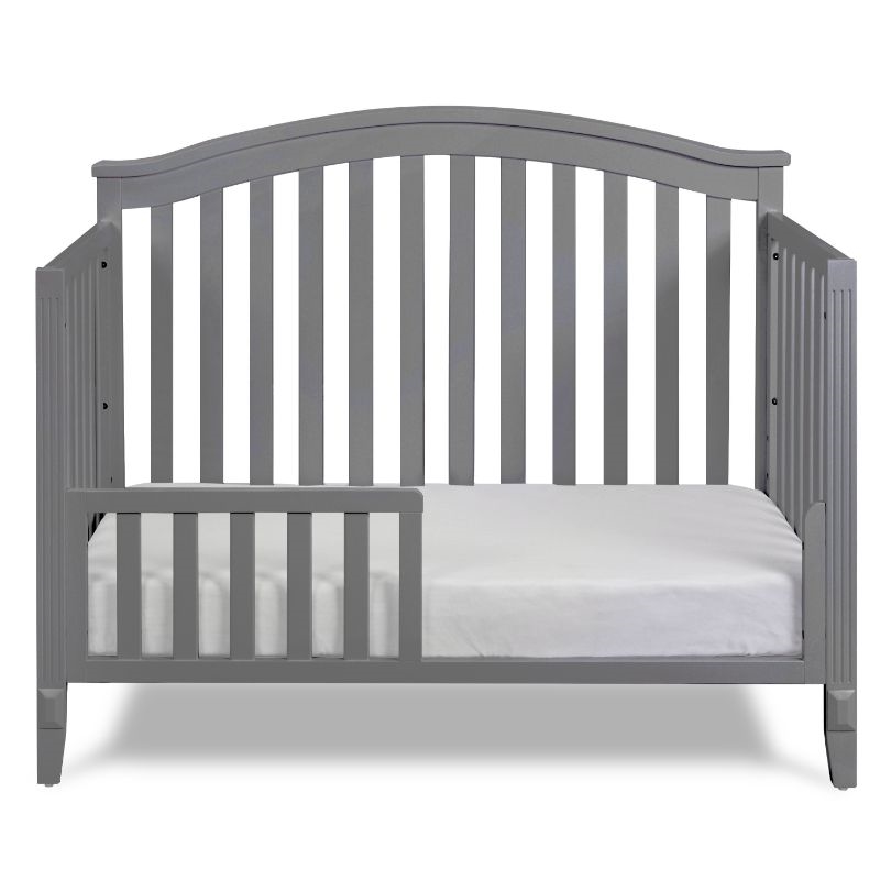AFG Baby Furniture Kali II 4-in-1 Convertible Crib with Toddler Guardrail Gray