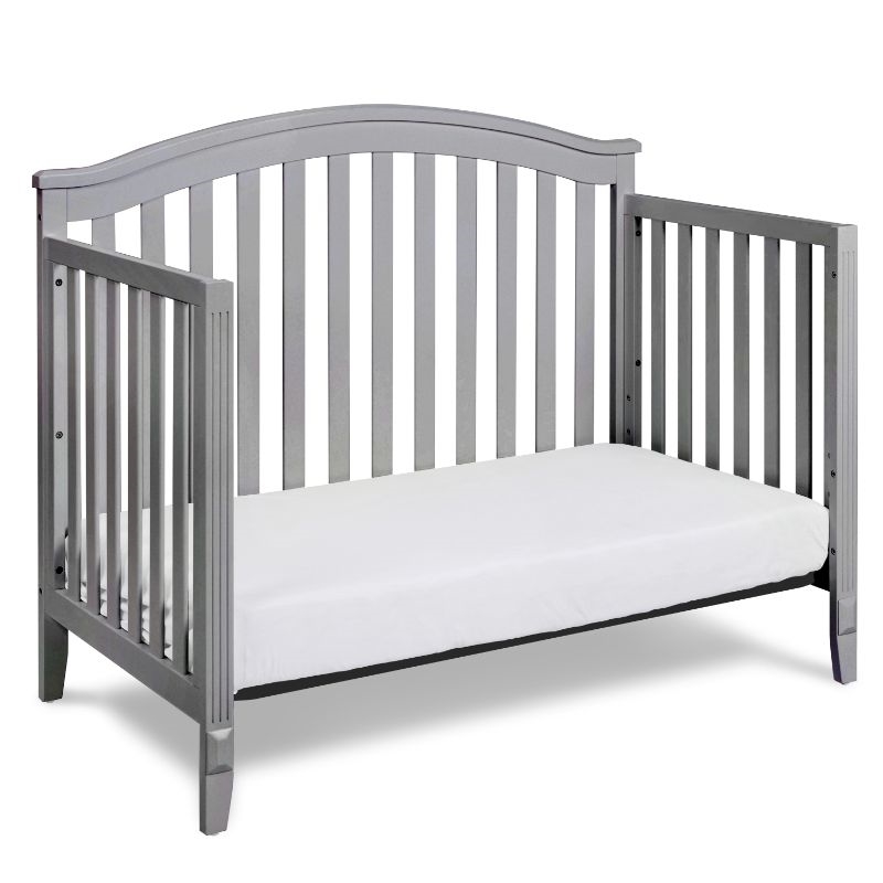 AFG Baby Furniture Kali II 4-in-1 Convertible Crib with Toddler Guardrail Gray