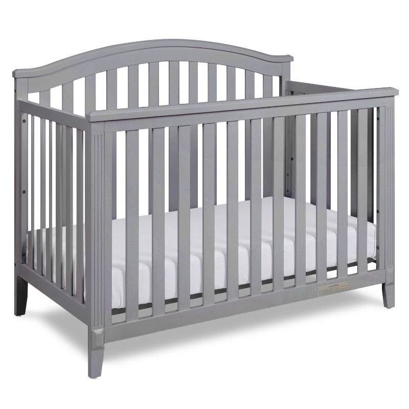 AFG Baby Furniture Kali II 4-in-1 Convertible Crib with Toddler Guardrail Gray