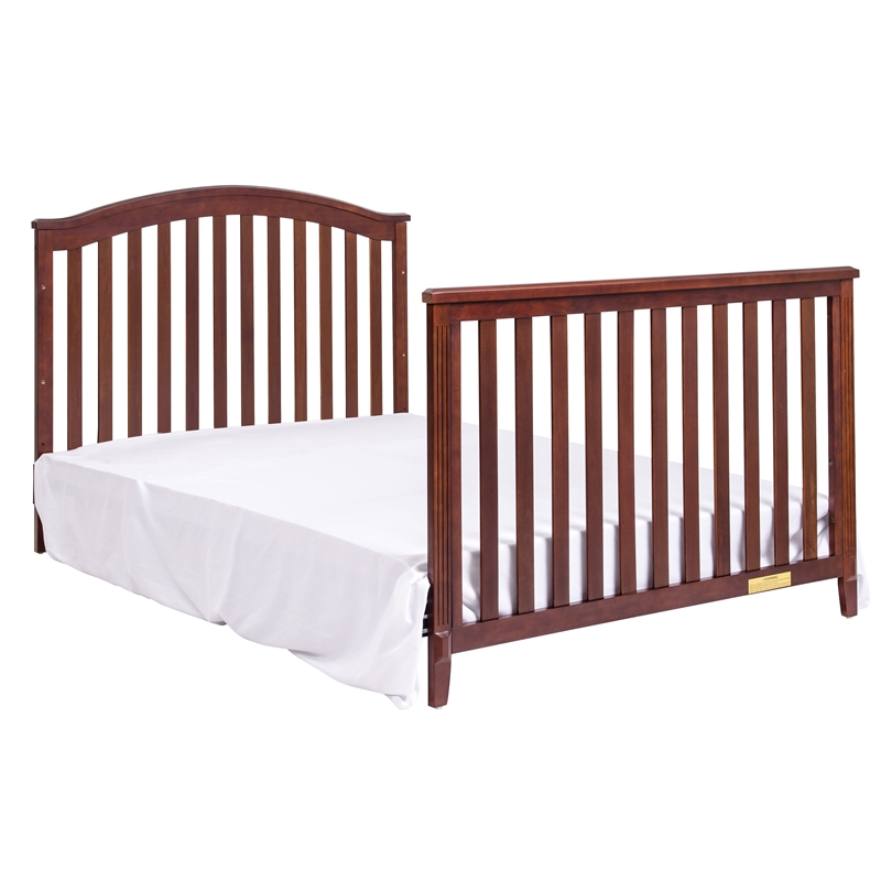 AFG Baby Furniture Kali II 4-in-1 Convertible Crib w/ Guardrail Espresso