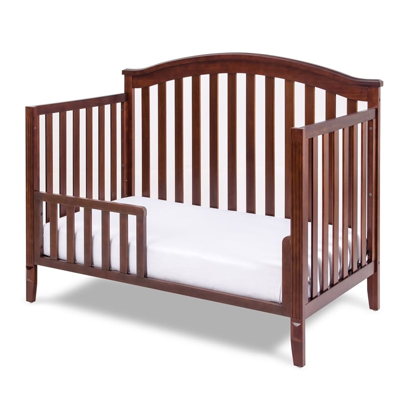 AFG Baby Furniture Kali II 4-in-1 Convertible Crib w/ Guardrail Espresso