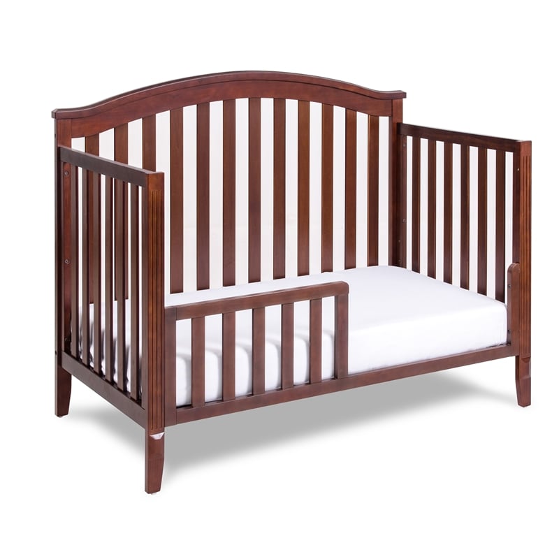 AFG Baby Furniture Kali II 4-in-1 Convertible Crib w/ Guardrail Espresso