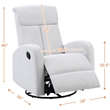 AFG Baby Furniture Amber Wood Frame Swivel Glider Recliner in Gray