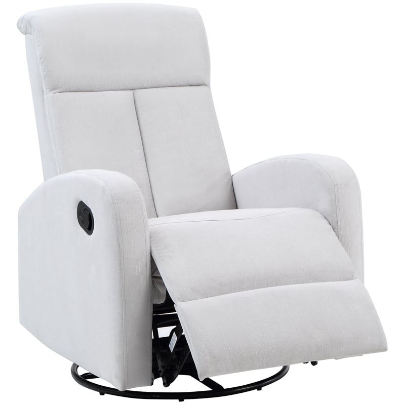 AFG Baby Furniture Amber Wood Frame Swivel Glider Recliner in Gray