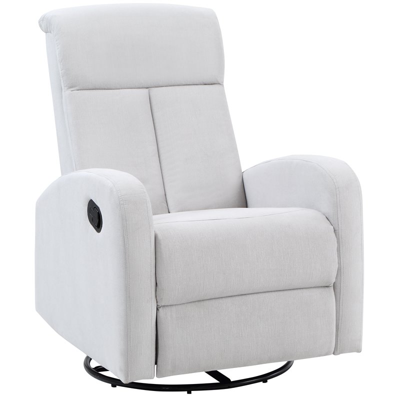 AFG Baby Furniture Amber Wood Frame Swivel Glider Recliner in Gray