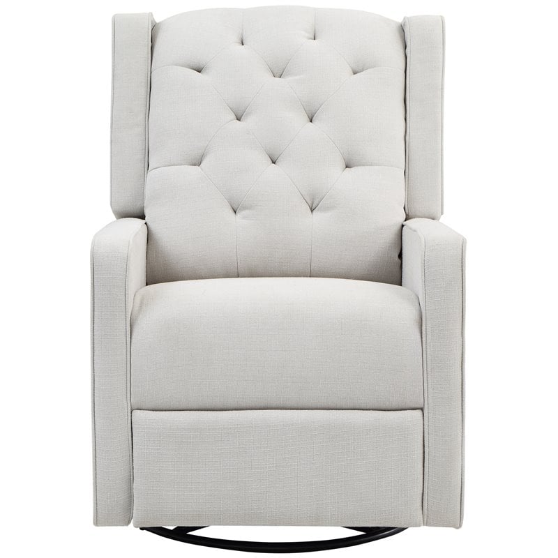 AFG Baby Furniture Ava Wood Frame Swivel Glider Recliner in Gray
