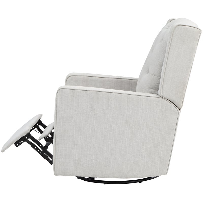 AFG Baby Furniture Ava Wood Frame Swivel Glider Recliner in Gray