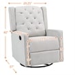 AFG Baby Furniture Ava Wood Frame Swivel Glider Recliner in Gray