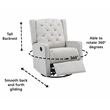 AFG Baby Furniture Ava Wood Frame Swivel Glider Recliner in Gray