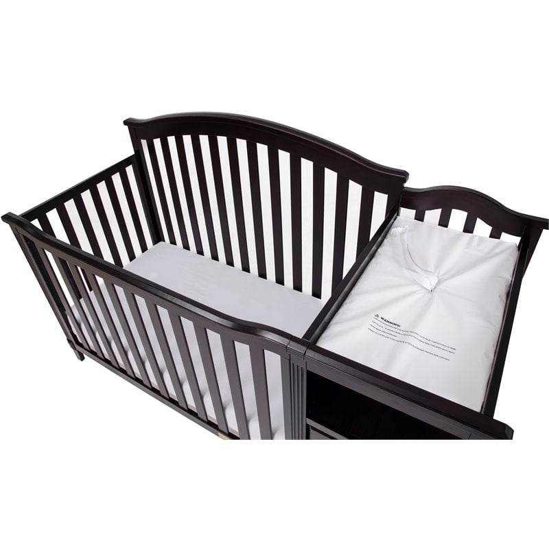 AFG Kali 4-in-1 Convertible Crib/Changer/Amber Swivel Glider in Espresso/Gray