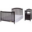 AFG Kali 4-in-1 Convertible Crib/Changer/Amber Swivel Glider in Espresso/Gray