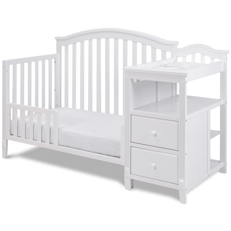 AFG Kali 4-in-1 Convertible Crib/Changer/Amber Swivel Glider in White/Gray