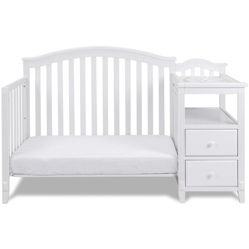AFG Kali 4-in-1 Convertible Crib/Changer/Amber Swivel Glider in White/Gray