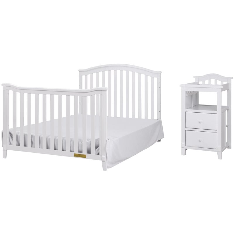 AFG Kali 4-in-1 Convertible Crib/Changer/Amber Swivel Glider in White/Gray