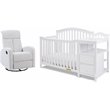 AFG Kali 4-in-1 Convertible Crib/Changer/Amber Swivel Glider in White/Gray