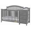 AFG Baby Furniture Kali Solid Wood 4-in-1 Convertible Crib & Changer in Gray
