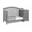 AFG Baby Furniture Kali Solid Wood 4-in-1 Convertible Crib & Changer in Gray