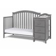 AFG Baby Furniture Kali Solid Wood 4-in-1 Convertible Crib & Changer in Gray