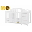 AFG Baby Furniture Kali Solid Wood 4-in-1 Convertible Crib & Changer in White
