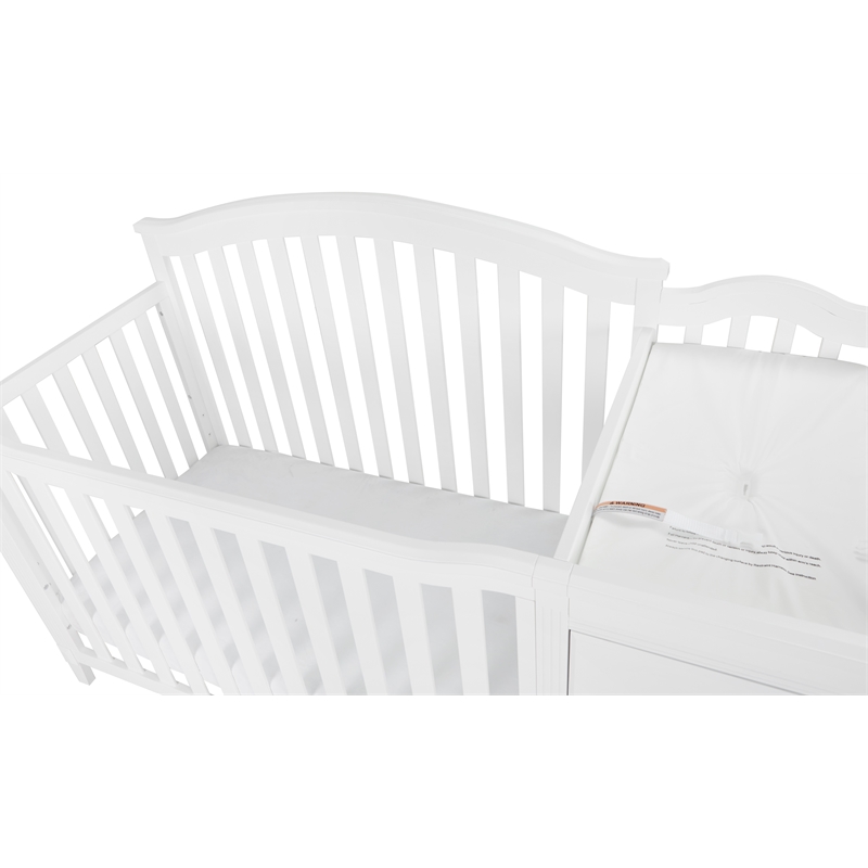 AFG Baby Furniture Kali Solid Wood 4-in-1 Convertible Crib & Changer in White