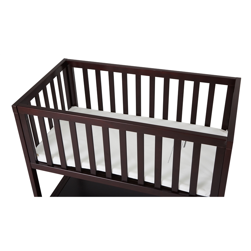 AFG Baby Furniture Mila Modern Solid Wood Portable Bassinet in Espresso