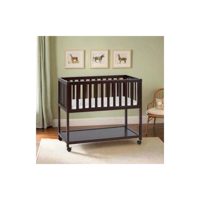 AFG Baby Furniture Mila Modern Solid Wood Portable Bassinet in Espresso
