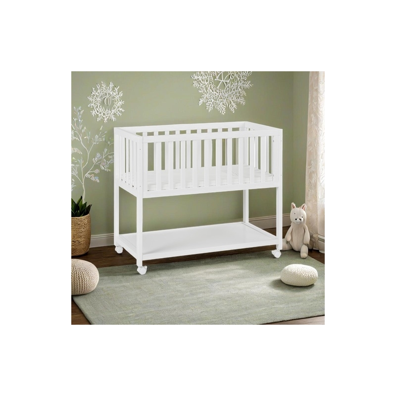 AFG Baby Furniture Mila Modern Solid Wood Portable Bassinet in White