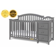 AFG Baby Furniture Kali II Wood 4-in-1 Convertible Crib and Changer in Gray