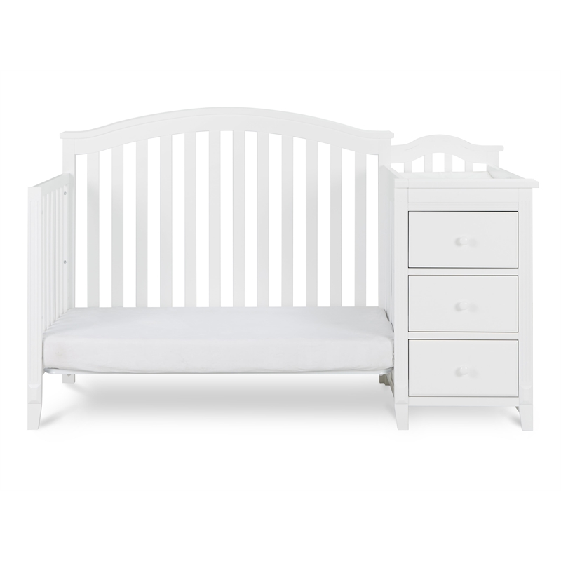AFG Baby Furniture Kali II Wood 4-in-1 Convertible Crib and Changer in White