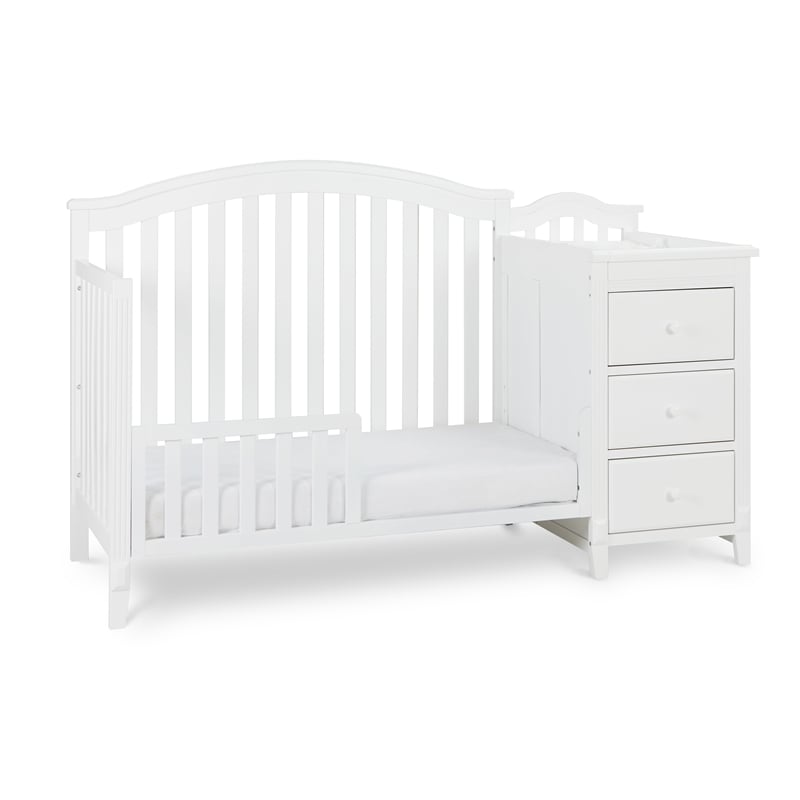 AFG Baby Furniture Kali II Wood 4-in-1 Convertible Crib and Changer in White