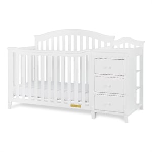 AFG Baby Furniture Kali II Wood 4-in-1 Convertible Crib and Changer in White