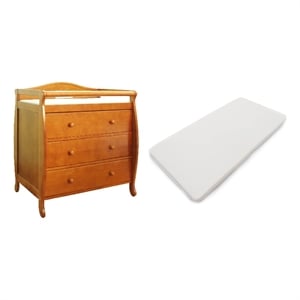 AFG Grace 3-Drawer Changing Table with Changing Pad Pecan
