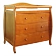 AFG Grace 3-Drawer Changing Table with Contoured Changing Pad Pecan