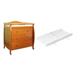 AFG Grace 3-Drawer Changing Table with Contoured Changing Pad Pecan